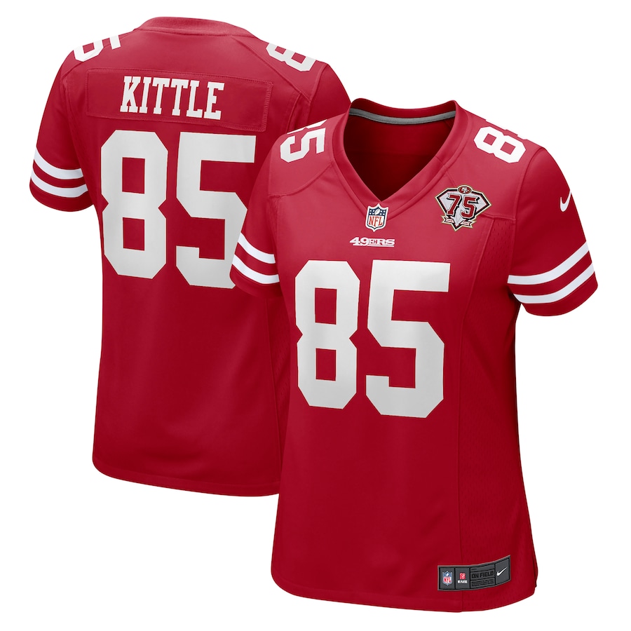 Women’s San Francisco 49ers George Kittle Nike Scarlet 75th Anniversary Game Player Jersey