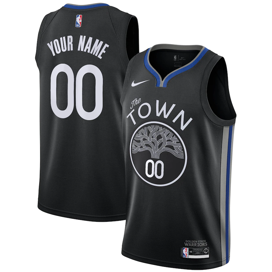 Men's Golden State Warriors Black Custom Swingman Jersey - City Edition