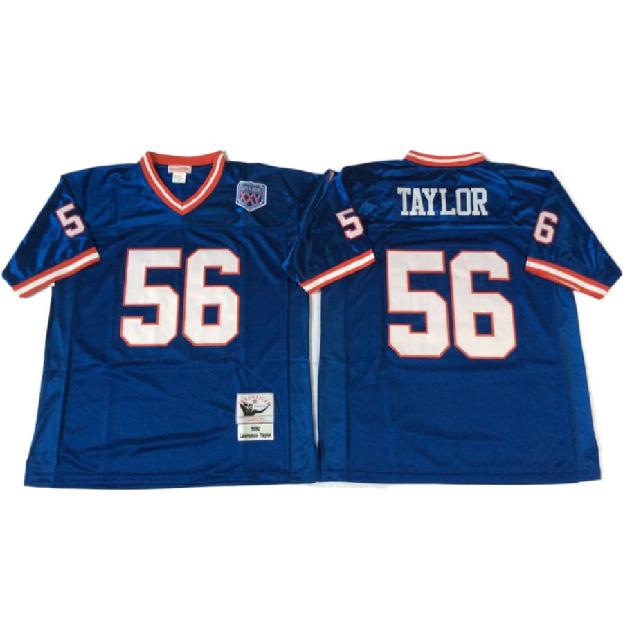 Men's New York Giants Lawrence Taylor Mitchell & Ness Royal 1990 Authentic Throwback Jersey