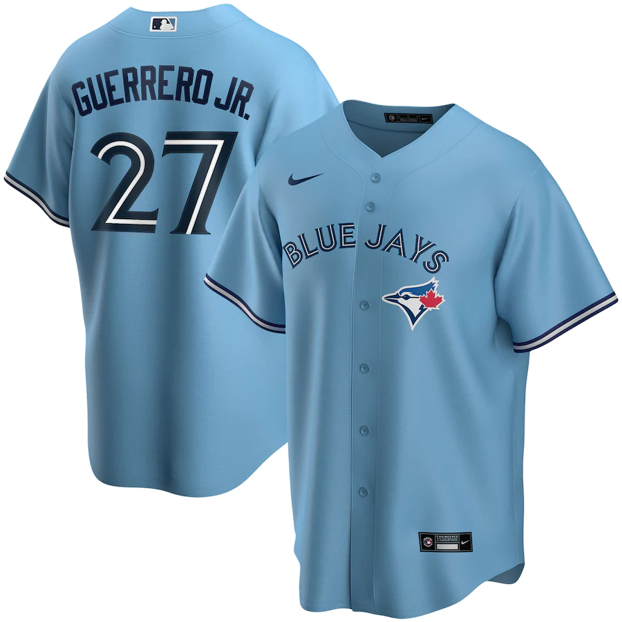 Men's Toronto Blue Jays 27 Vladimir Guerrero Jr. Powder Blue Alternate Replica Player Jersey