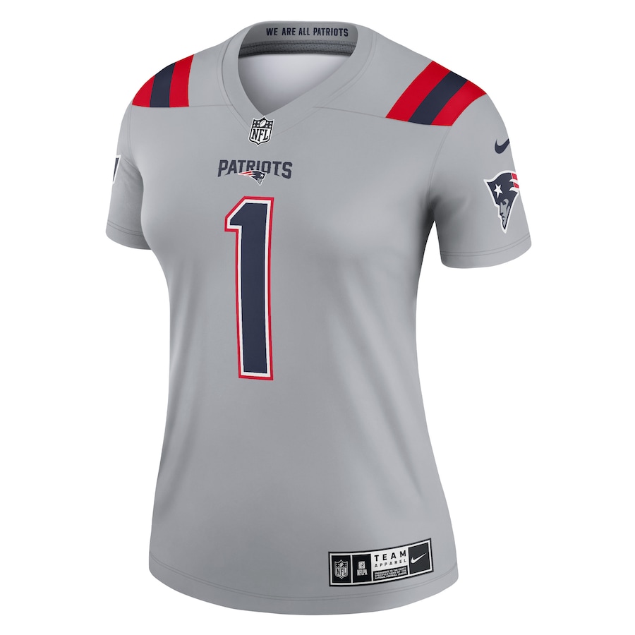 Women’s New England Patriots Cam Newton Nike Gray Inverted Legend Jersey