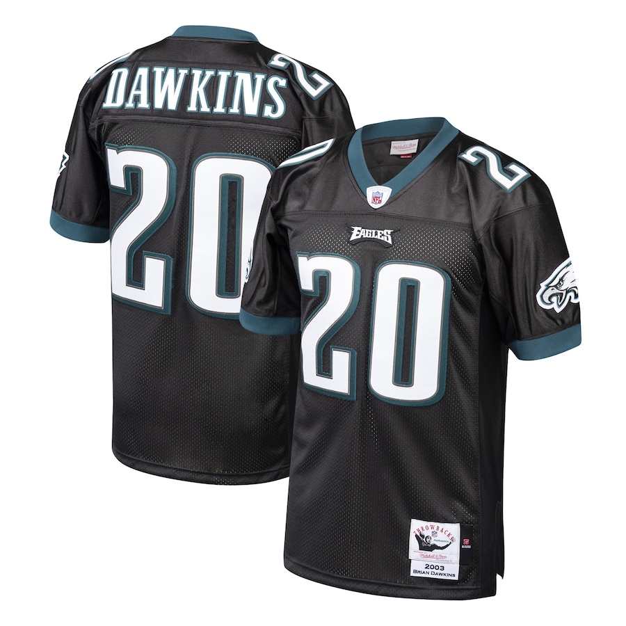 Men’s Philadelphia Eagles Brian Dawkins Mitchell & Ness Black 2003 Authentic Throwback Retired Player Jersey