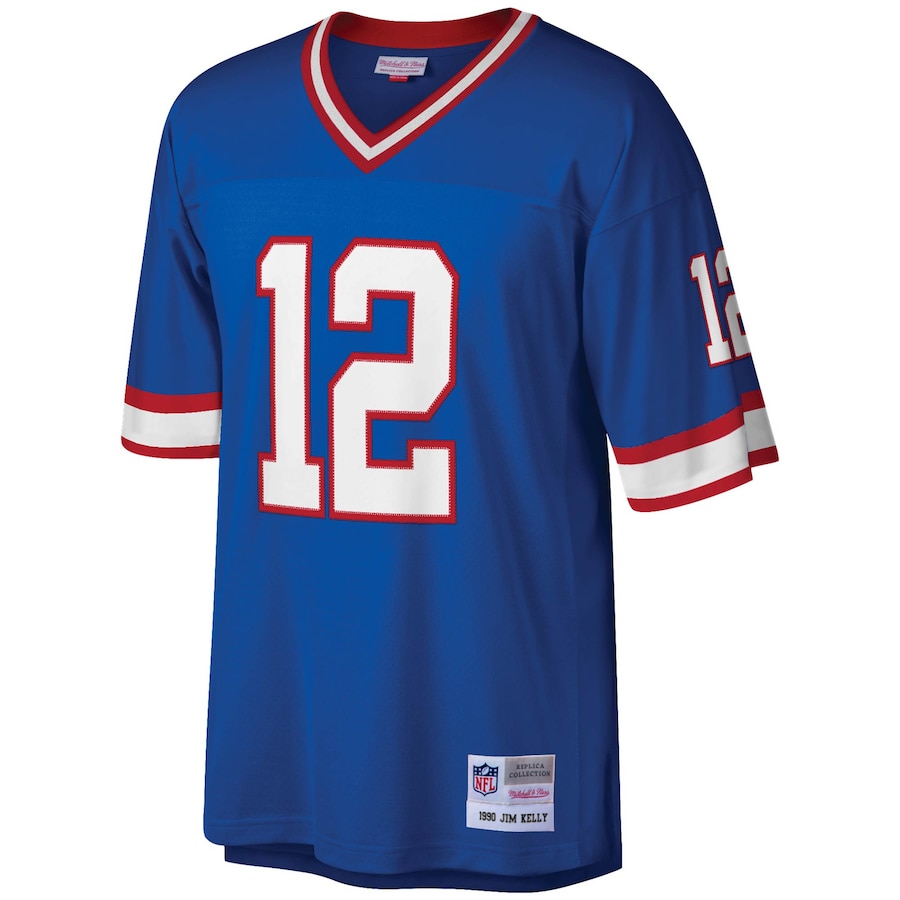 Men’s Buffalo Bills Jim Kelly Mitchell & Ness Royal 1990 Legacy Replica Jersey