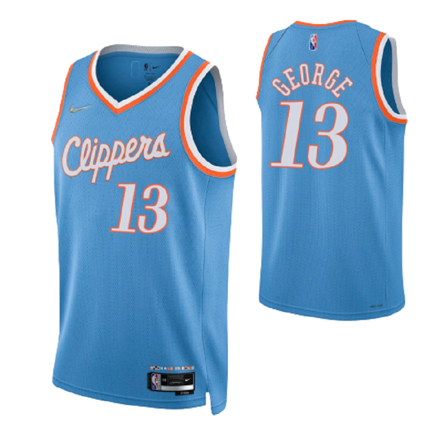 Men's LA Clippers Paul George Blue 2022 75th Swingman Jersey - City Edition