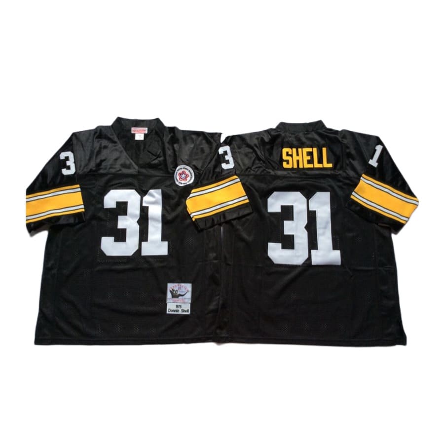 Men's Pittsburgh Steelers Donnie Shell Mitchell & Ness Black 1975 Jersey