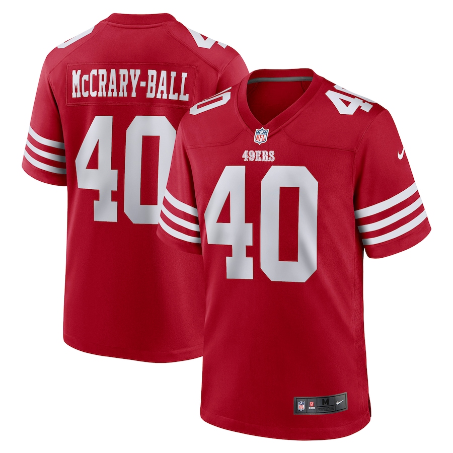 Men’s San Francisco 49ers Marcelino McCrary-Ball Nike Scarlet Game Player Jersey