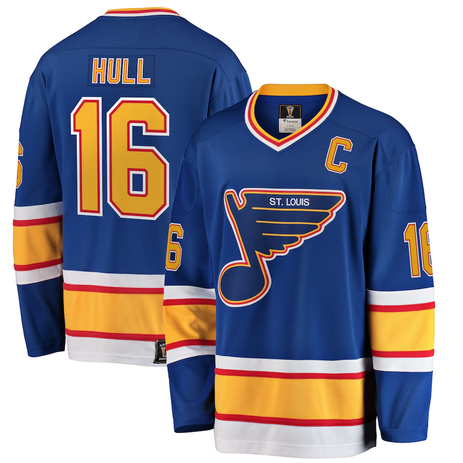 Men's St. Louis Blues 16 Brett Hull Blue Premier Breakaway Retired Player Jersey