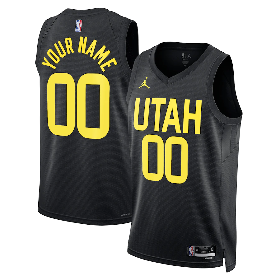 Custom Utah Jazz Jordan Brand Black 2022-23 Swingman Custom Jersey - Statement Edition