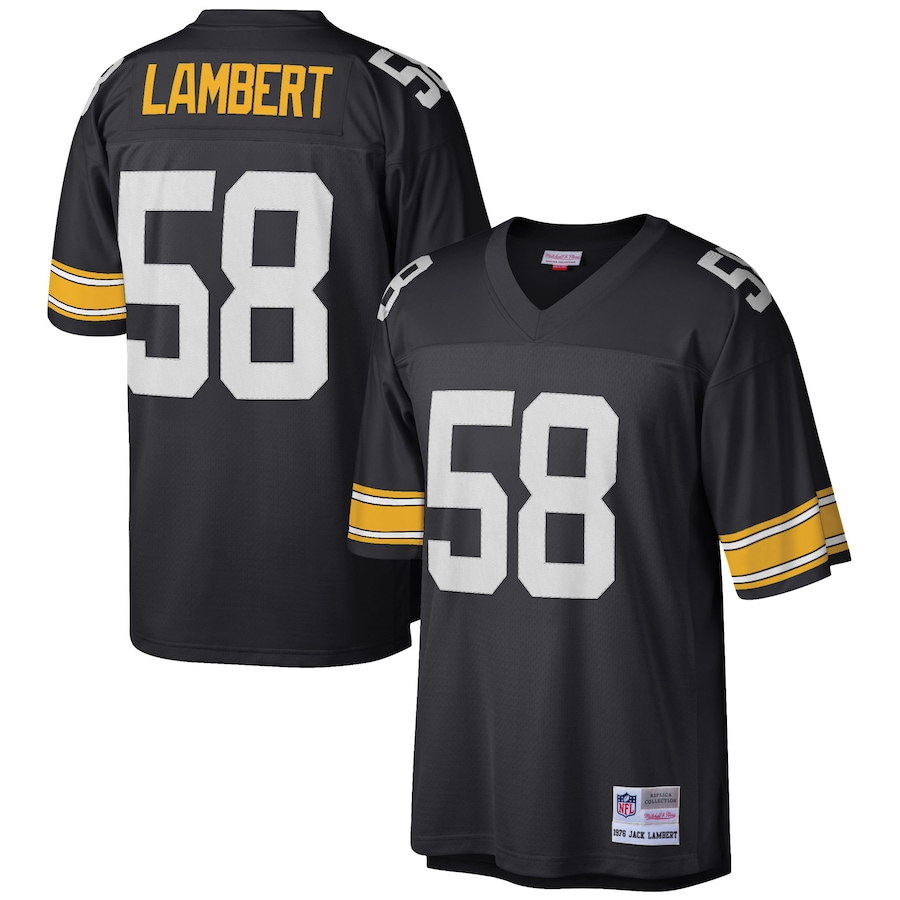 Men’s Pittsburgh Steelers Jack Lambert Mitchell & Ness Black Retired Player Legacy Replica Jersey