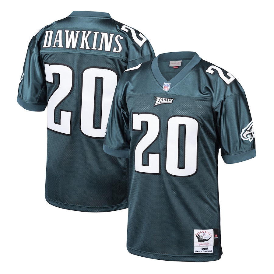 Men’s Philadelphia Eagles Brian Dawkins Mitchell & Ness Midnight Green 1996 Authentic Throwback Retired Player Jersey