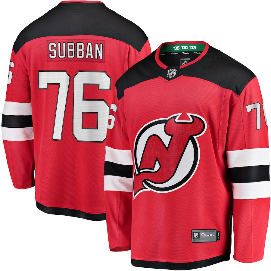 Men's New Jersey Devils 76 P.K. Subban Red Premier Breakaway Player Jersey