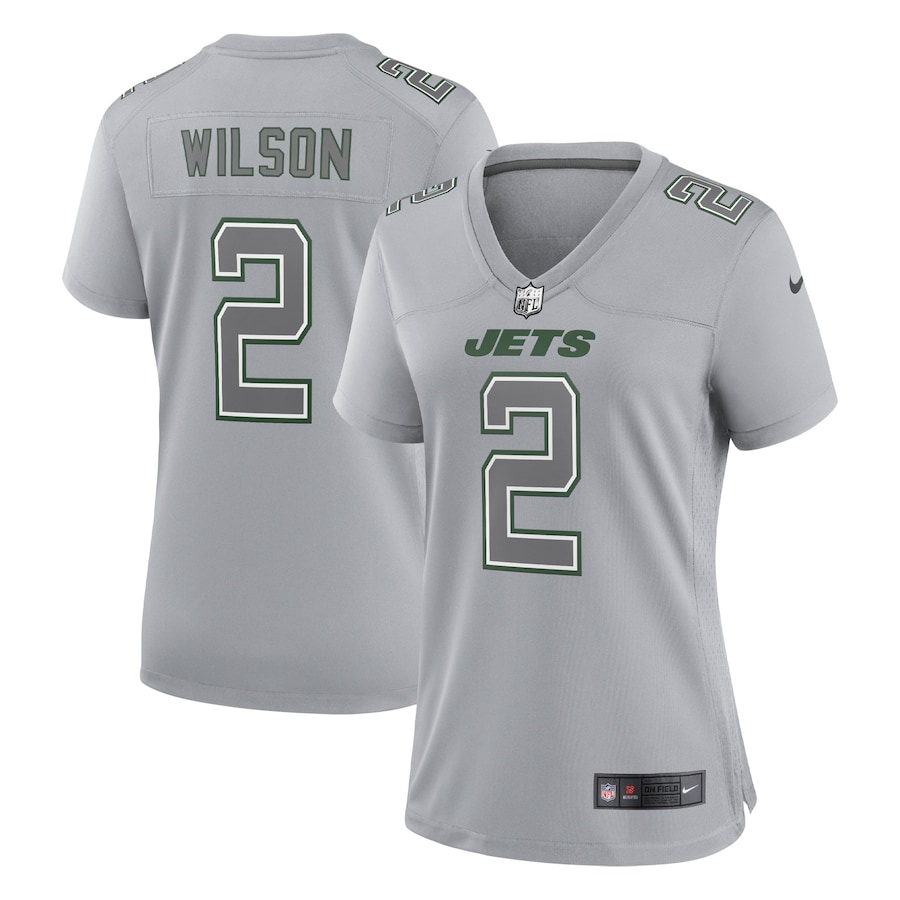 Women’s New York Jets Zach Wilson Nike Gray Atmosphere Fashion Game Jersey