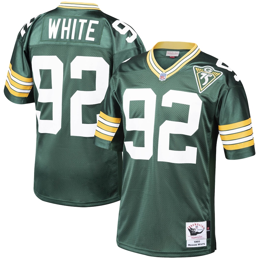 Men’s Green Bay Packers Reggie White Mitchell & Ness Green 1993 Authentic Throwback Retired Player Jersey
