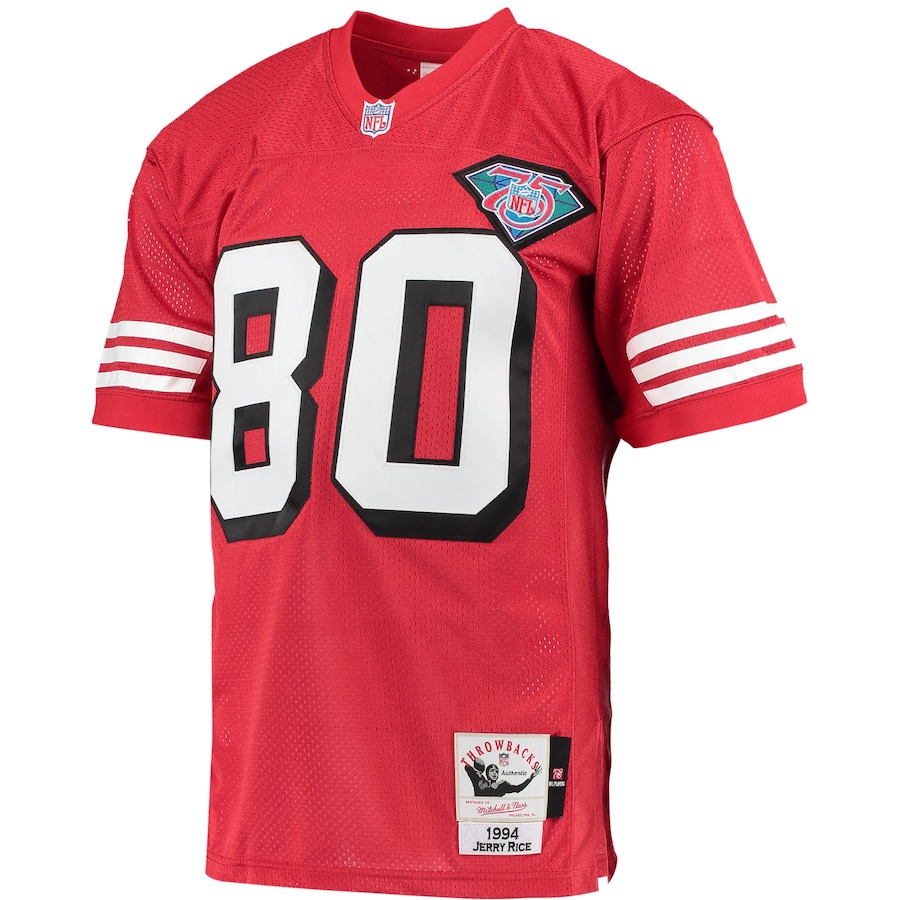 Men’s San Francisco 49ers Jerry Rice Mitchell & Ness Scarlet 1994 Authentic Retired Player Jersey
