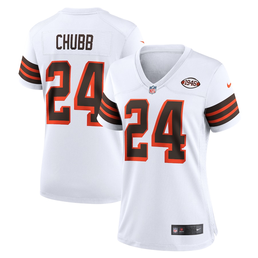 Women’s Cleveland Browns Nick Chubb Nike White 1946 Collection Alternate Game Jersey