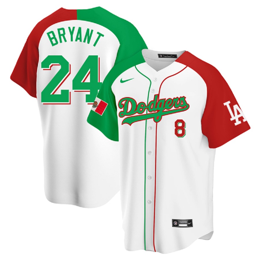 Men's Los Angeles Dodgers 8-24 Kobe Bryant Mexican Heritage Night Pick Color Jersey