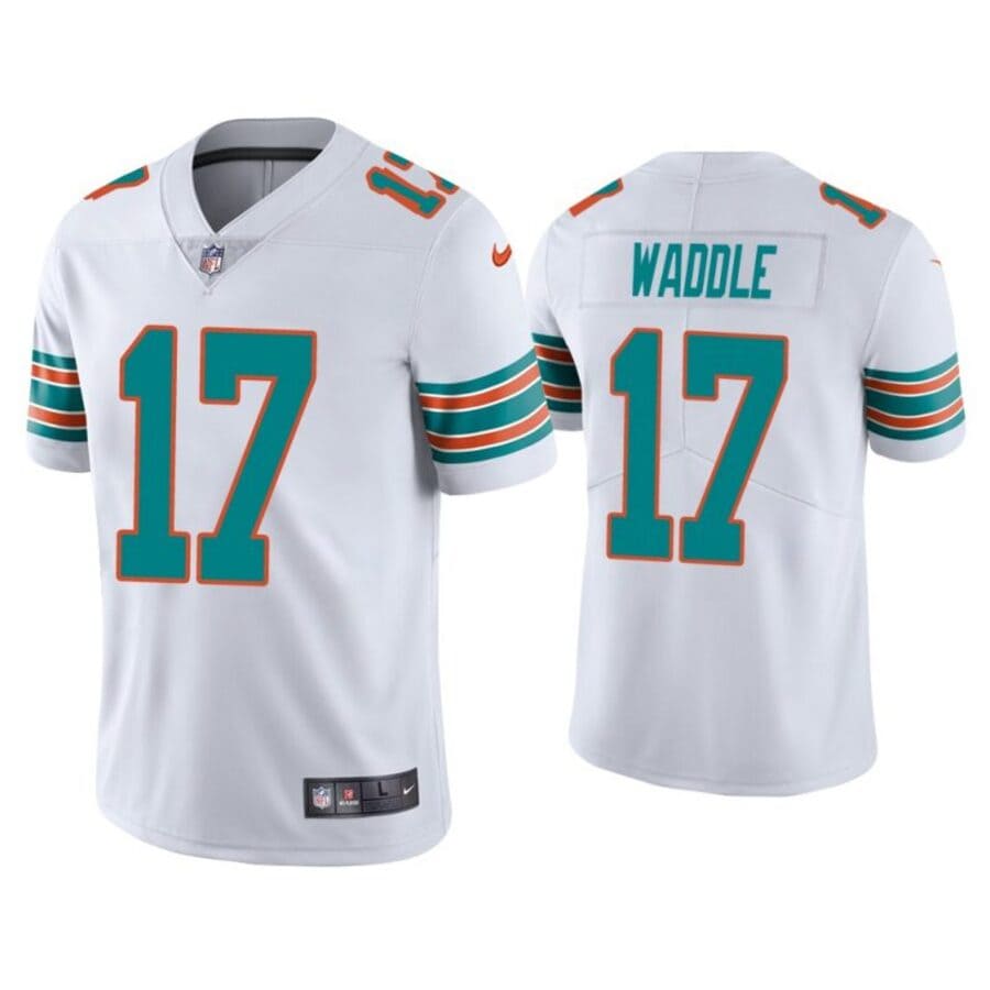 Men's Miami Dolphins Jaylen Waddle White 2nd Alternate Vapor Limited Jersey