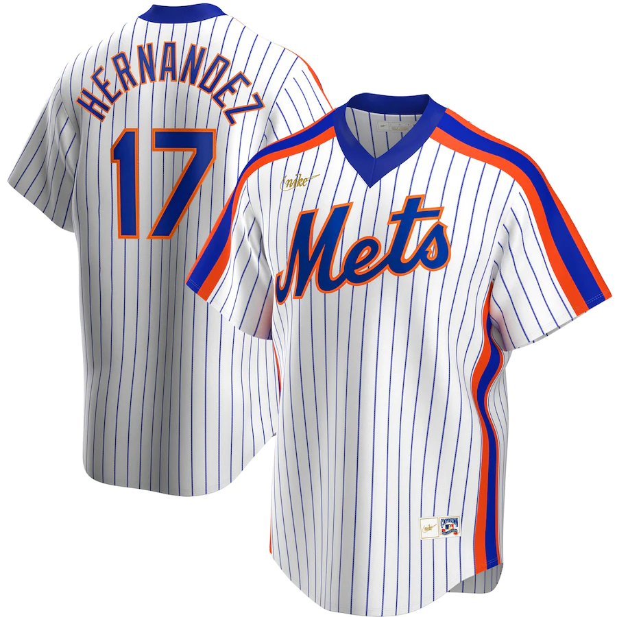 Men's New York Mets 17 Keith Hernandez White Home Cooperstown Collection Player Jersey