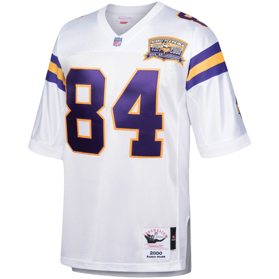 Men’s Minnesota Vikings Randy Moss Mitchell & Ness White 2000 Authentic Throwback Retired Player Jersey