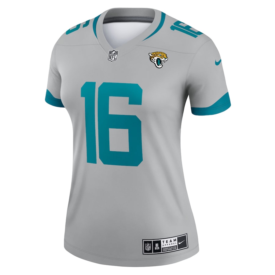 Women’s Jacksonville Jaguars Trevor Lawrence Nike Silver Inverted Legend Jersey