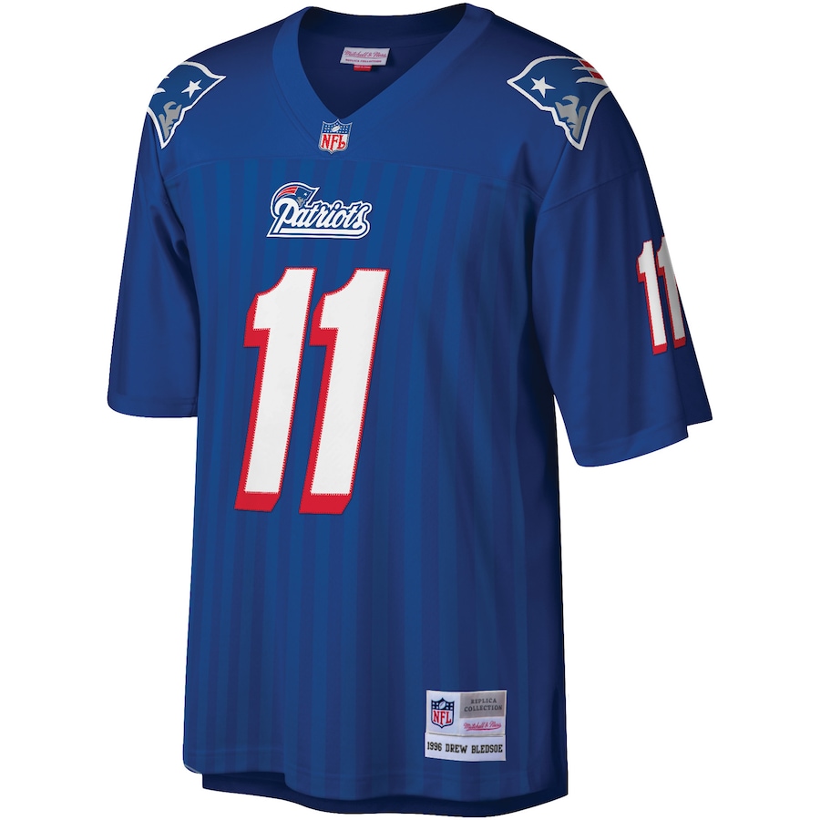 Men’s New England Patriots Drew Bledsoe Mitchell & Ness Royal Legacy Replica Jersey