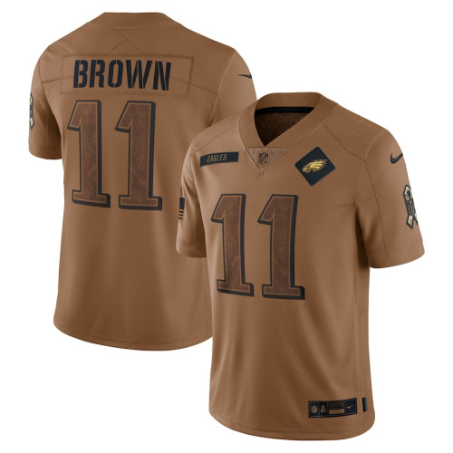 Men's - 2023 Salute To Service A.J. Brown Philadelphia Eagles Brown Limited Jersey