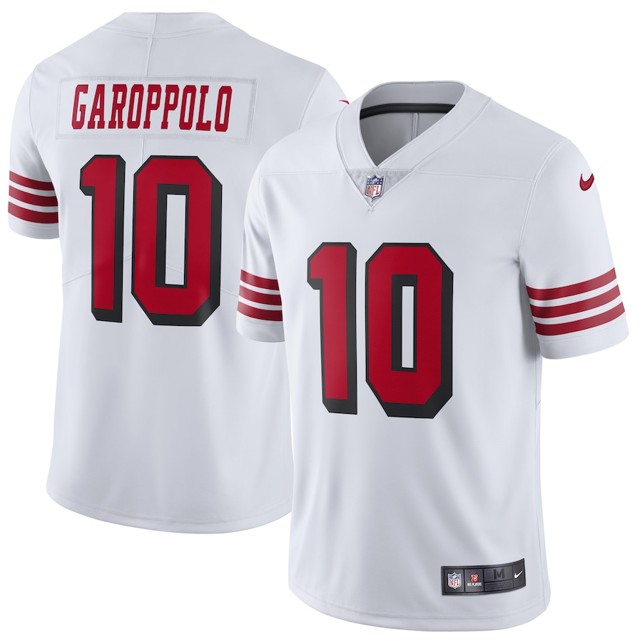 Men’s San Francisco 49ers Jimmy Garoppolo Nike White Color Rush Vapor Untouchable Limited Player Jersey