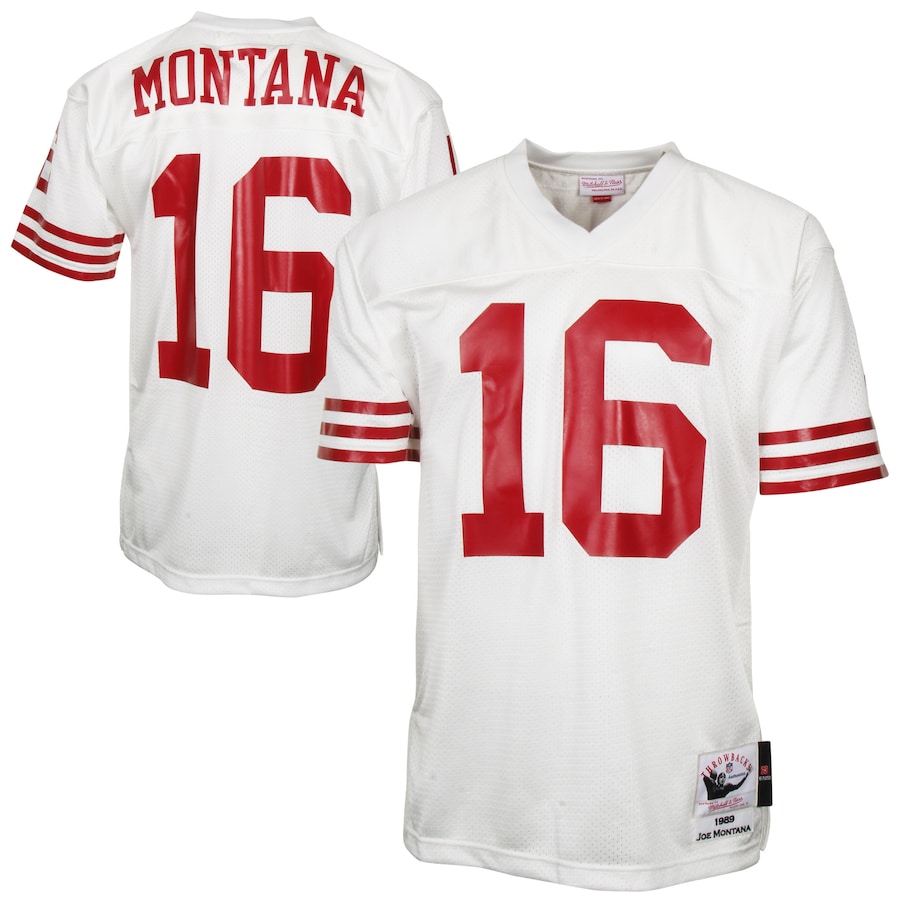 Mens San Francisco 49ers Joe Montana Mitchell & Ness White Authentic Throwback Jersey