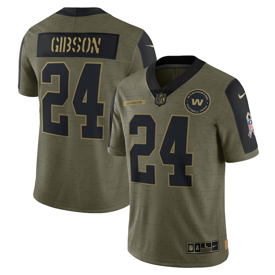 Men’s Washington Football Team Antonio Gibson Nike Olive 2021 Salute To Service Limited Player Jersey