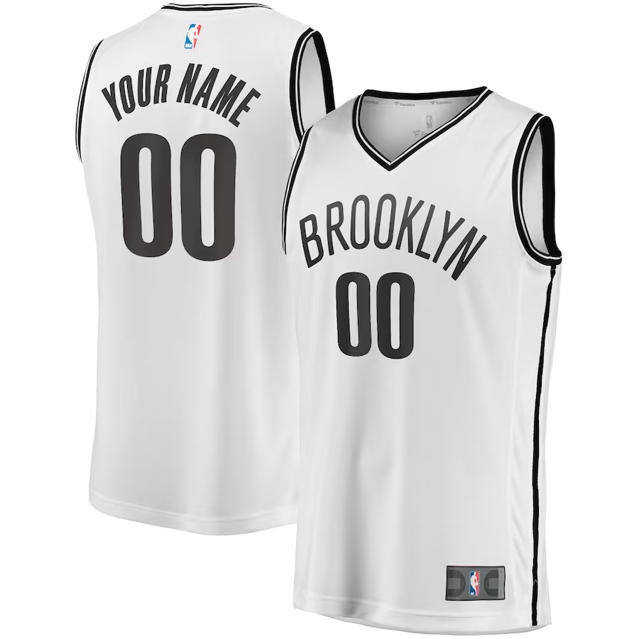 Men's Brooklyn Nets Fanatics Branded White Fast Break Custom Replica Jersey - Association Edition