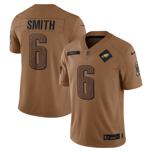 Men's - 2023 Salute To Service DeVonta Smith Philadelphia Eagles Brown Limited Jersey