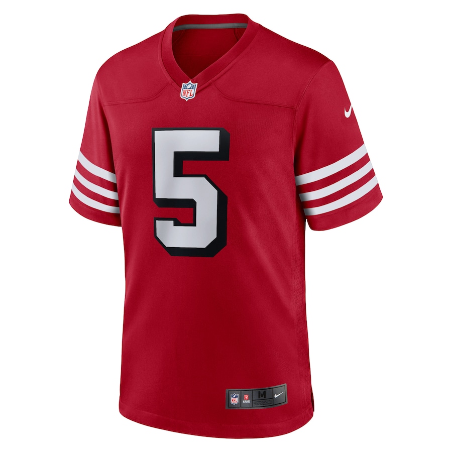 Men’s San Francisco 49ers Trey Lance Nike Scarlet Alternate Game Jersey
