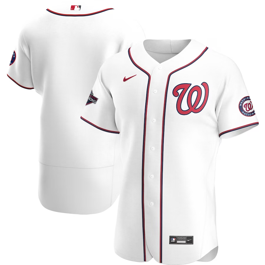 Men's Washington Nationals White 2019 World Series Champions Home Authentic Team Jersey