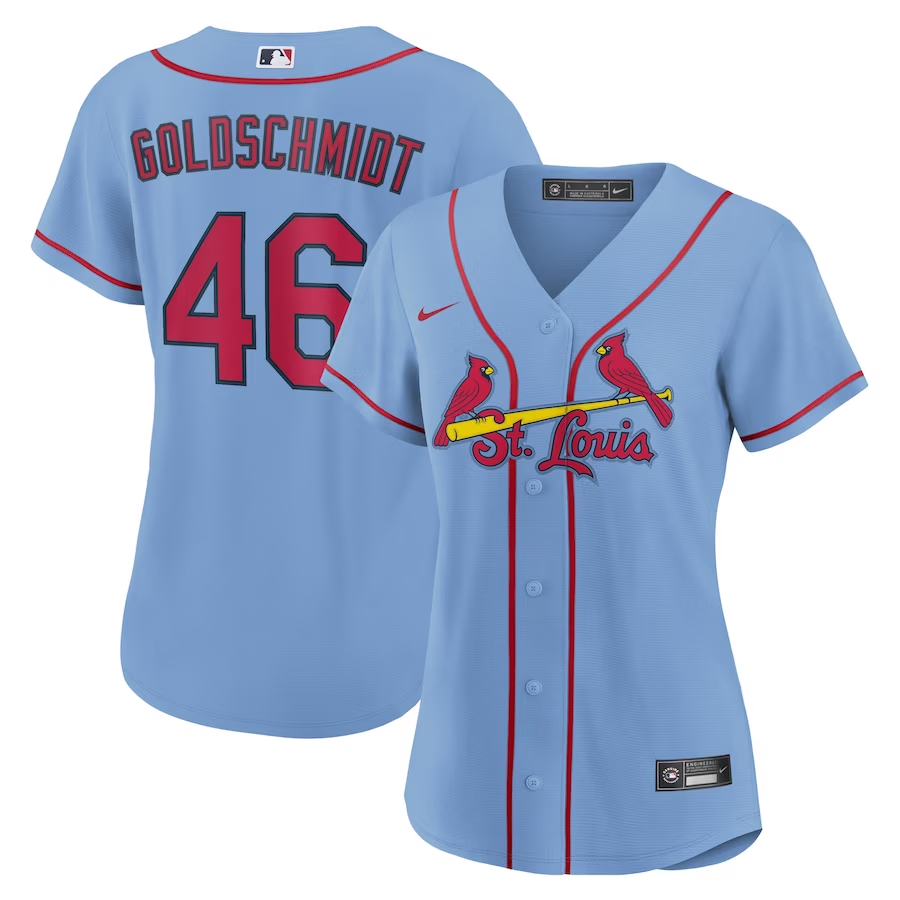 Women's St. Louis Cardinals Paul Goldschmidt Light Blue Alternate Replica Player Jersey