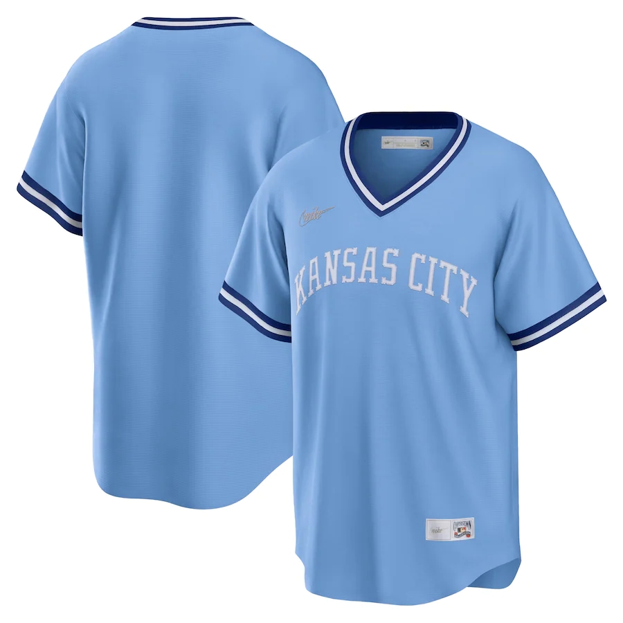 Men's Kansas City Royals Light Blue Road Cooperstown Collection Team Jersey