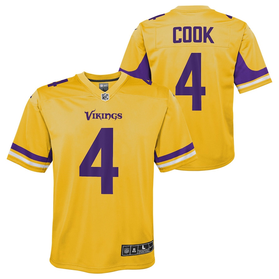 Youth Minnesota Vikings Dalvin Cook Nike Gold Team Inverted Game Jersey