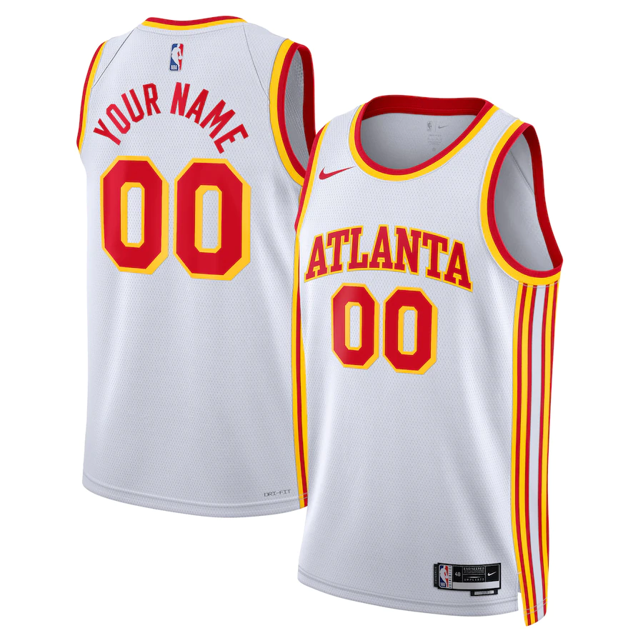 Custom Atlanta Hawks White 2022-23 Swingman Jersey - Association Edition
