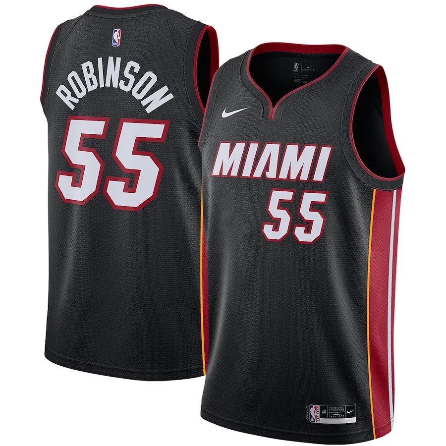Men's Miami Heat Duncan Robinson Nike Black 2020/21 Swingman Jersey - Icon Edition