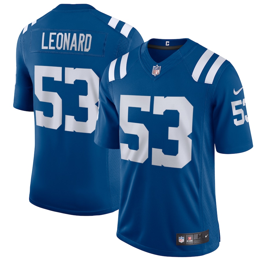 Men’s Indianapolis Colts Shaquille Leonard Nike Royal Vapor Limited Jersey