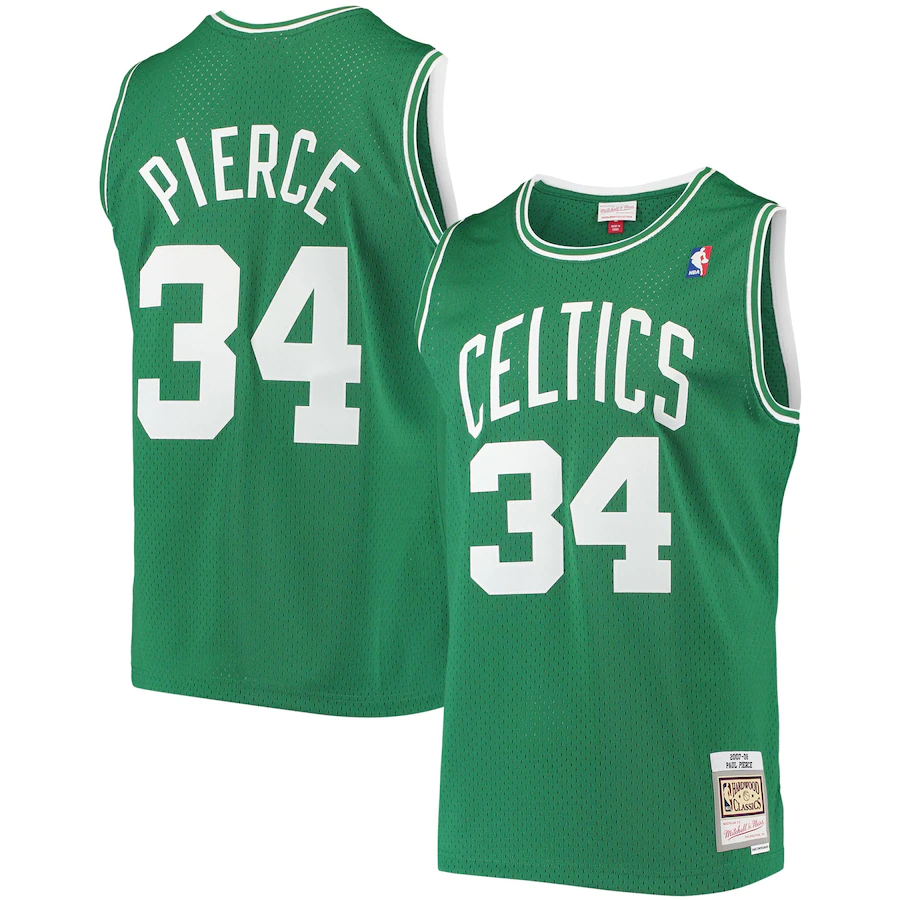 Men's Boston Celtics Paul Pierce Mitchell & Ness Kelly Green 2007-08 Hardwood Classics Swingman Jersey