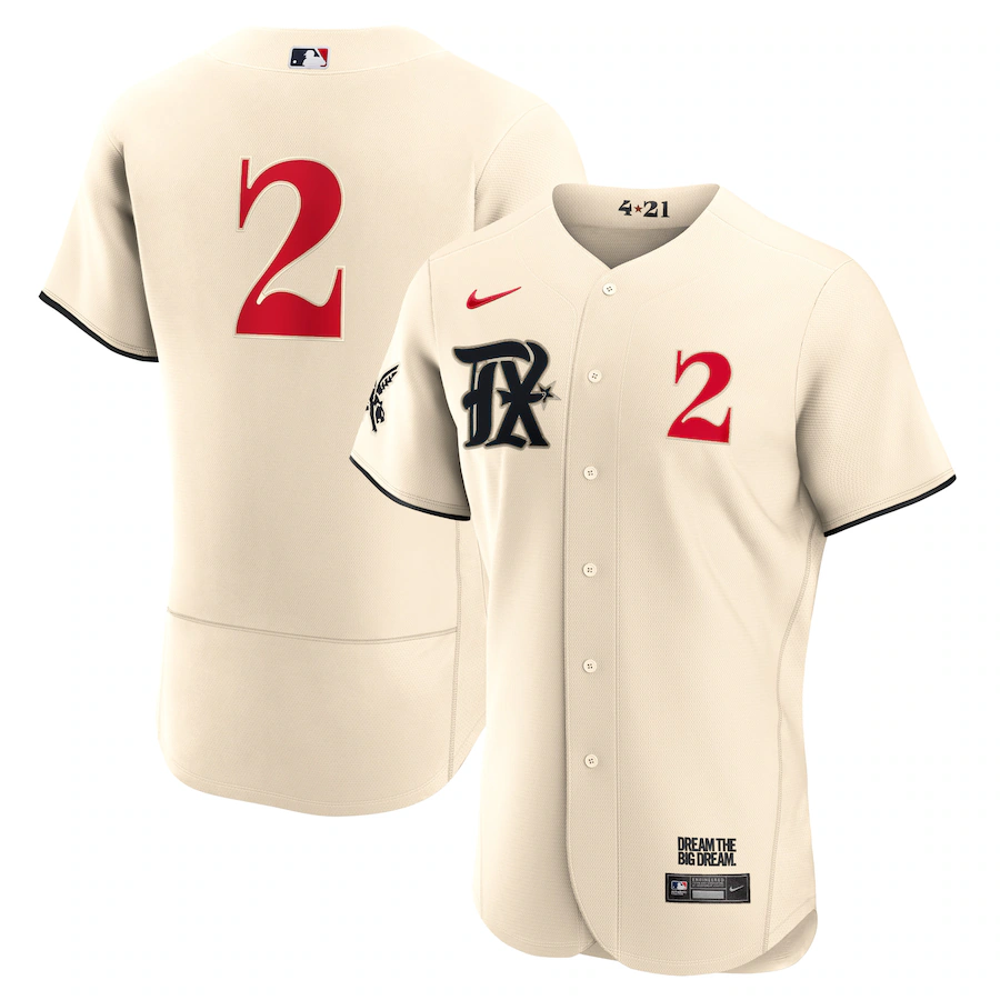 Men's Texas Rangers Marcus Semien Cream 2023 City Connect Authentic Player Jersey
