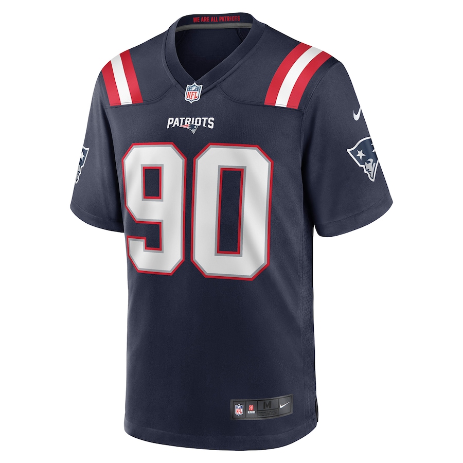 Men’s New England Patriots Christian Barmore Nike Navy Player Game Jersey
