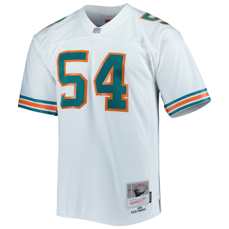 Men’s Miami Dolphins Zach Thomas Mitchell & Ness White 1996 Legacy Replica Jersey