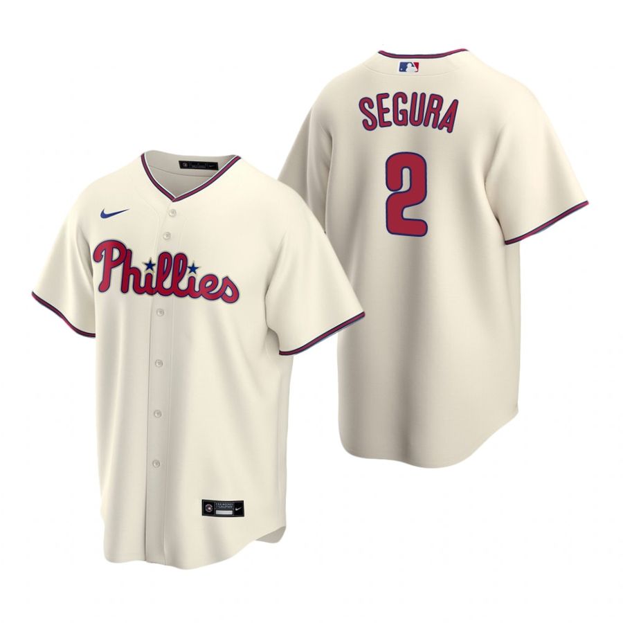 Men's Philadelphia Phillies Jean Segura Cream Alternate Player Name Jersey