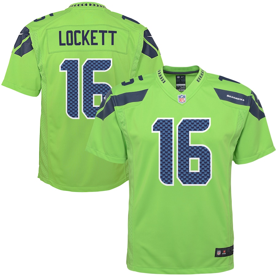 Youth Seattle Seahawks Tyler Lockett Nike Green Color Rush Game Jersey