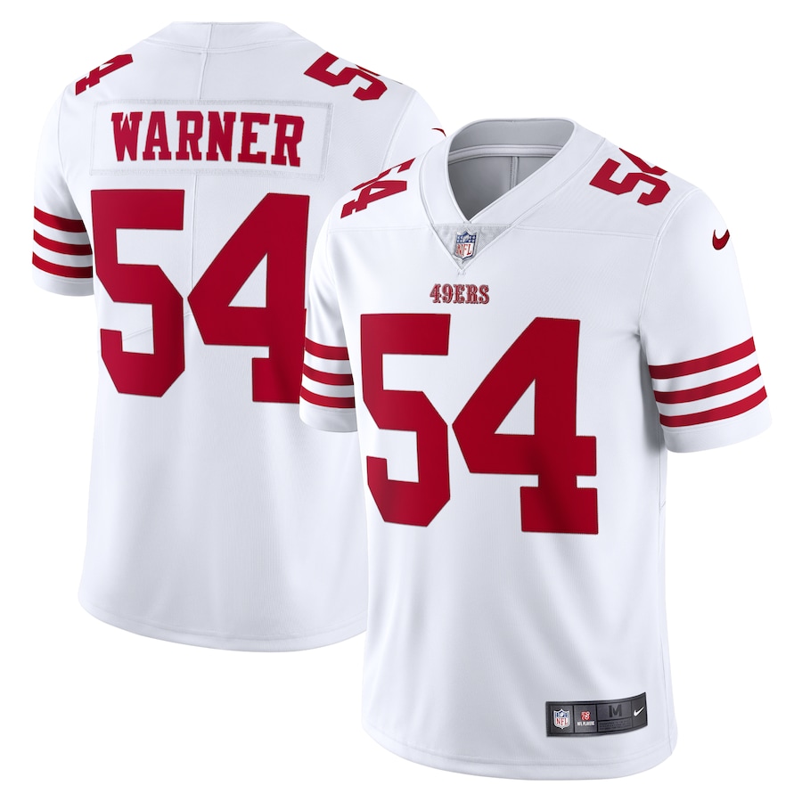 Men’s San Francisco 49ers Fred Warner Nike White Vapor Limited Jersey