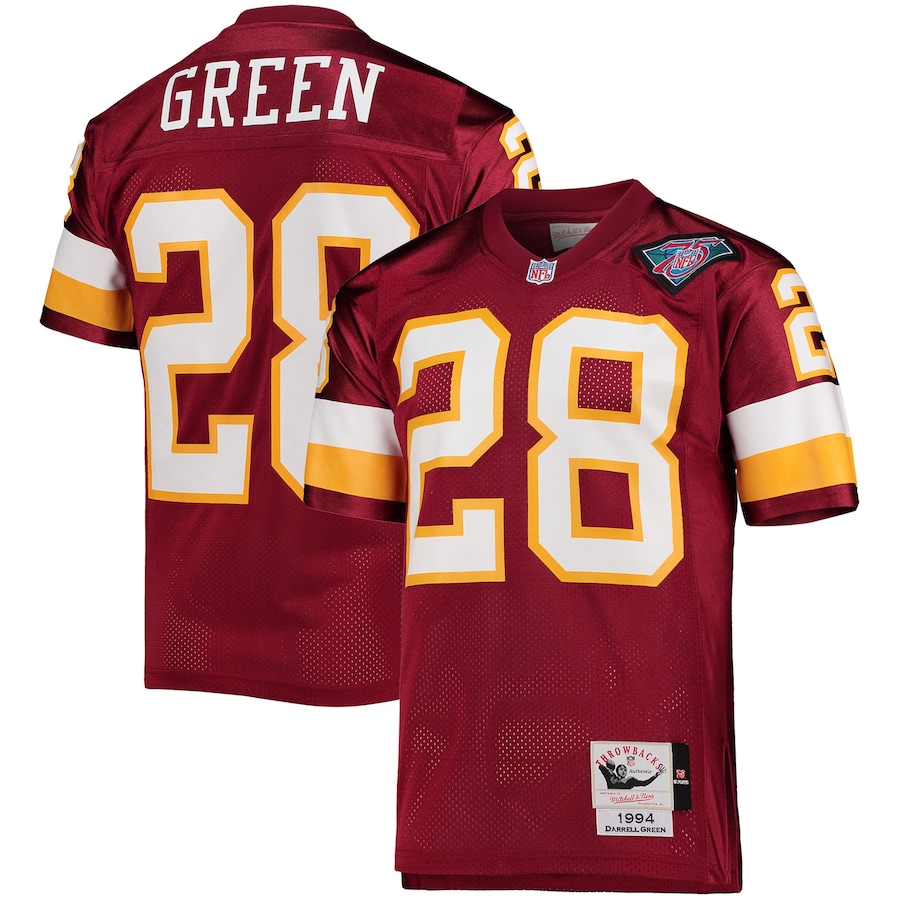 Men’s Washington Football Team Darrell Green Mitchell & Ness Burgundy 1994 Authentic Retired Player Jersey
