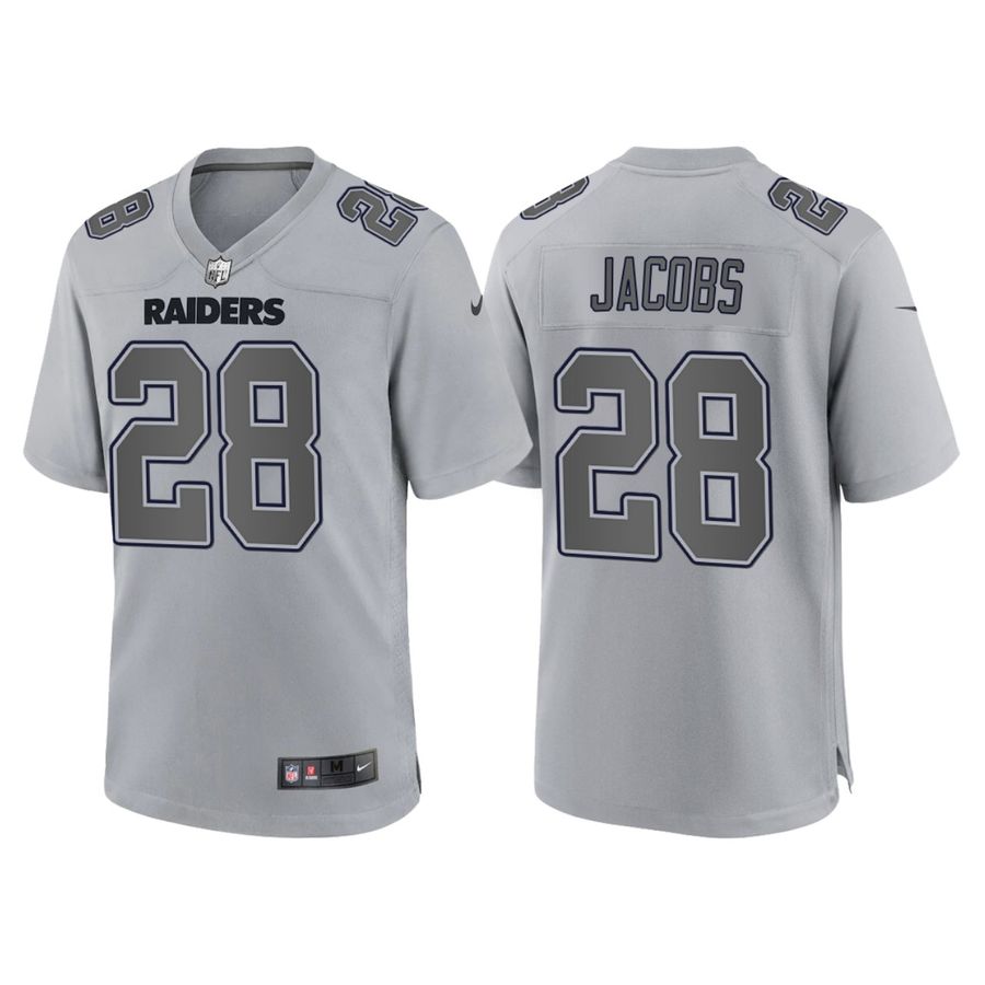 Las Vegas Raiders Josh Jacobs Gray Atmosphere Fashion Stitched Jersey