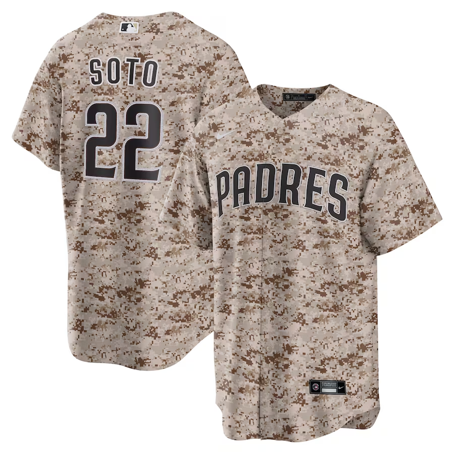Men's San Diego Padres Juan Soto Camo USMC Alternate Replica Player Jersey