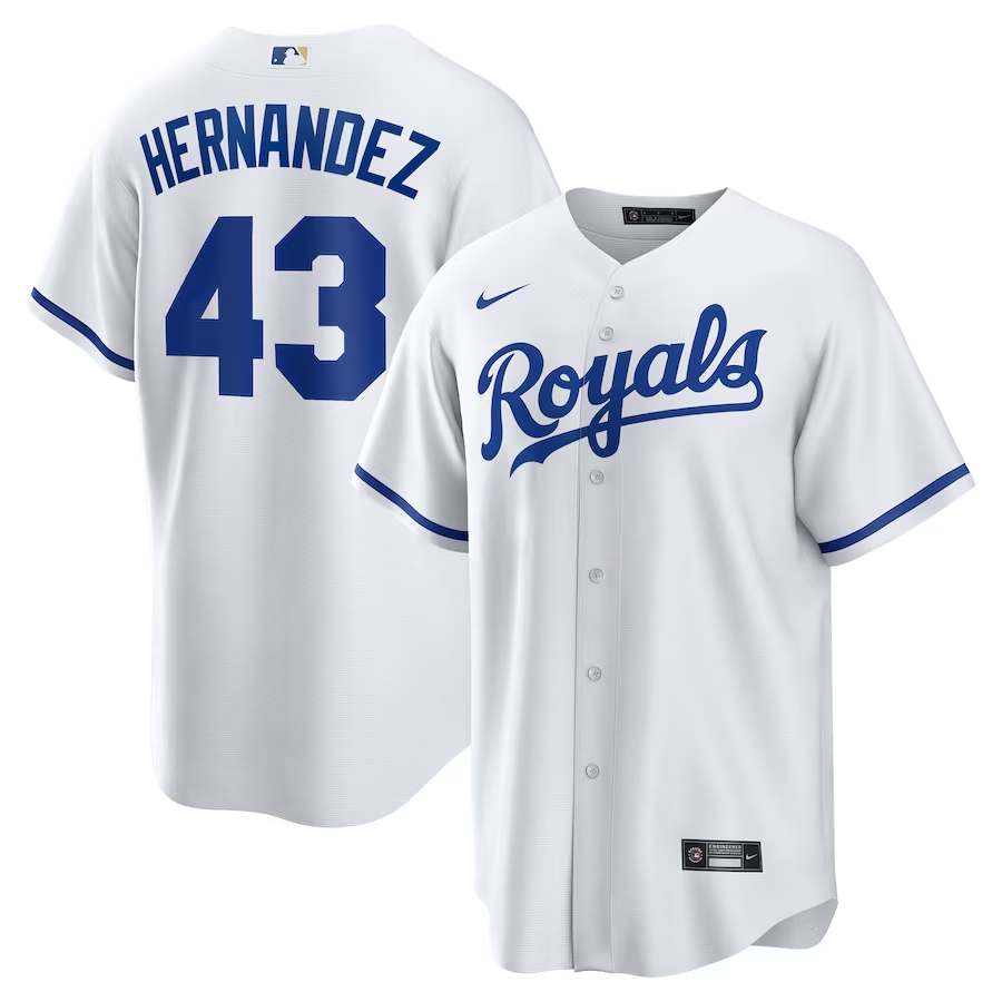Men's Kansas City Royals Carlos Hernández White Home Replica Player Jersey